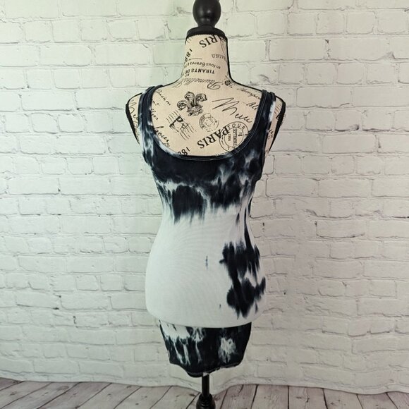 Zara Tank Dress Grunge Bodycon Tie Dye Retro Ribbed S NEW - Picture 2 of 4